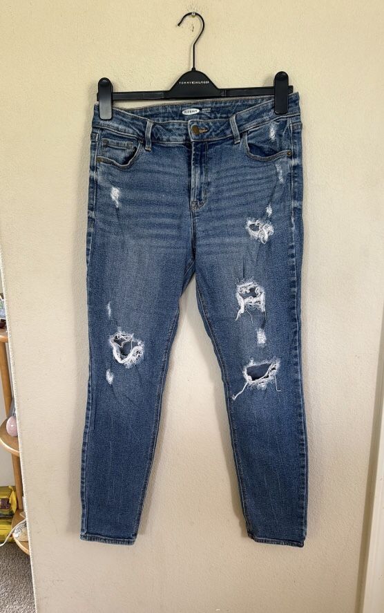 Old Navy Women’s Size 10 Rockstar Super Skinny Blue Denim Jean Pants