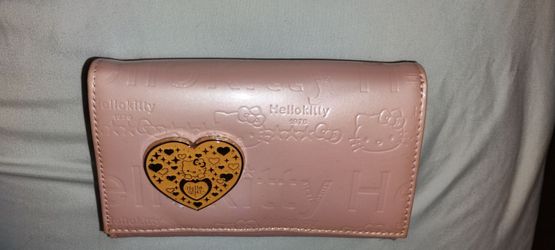 Vintage 2008 Sanrio Hello Kitty Pink Embossed Wallet Made in Japan Rare Y2K
