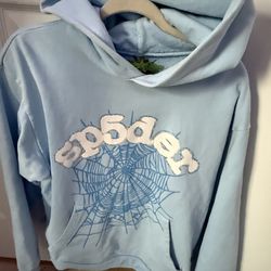 Sp5der hoodie authentic (Blue rhinestone) 