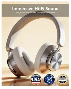 Active Noise Cancelling Headphones Over Ear - Silver