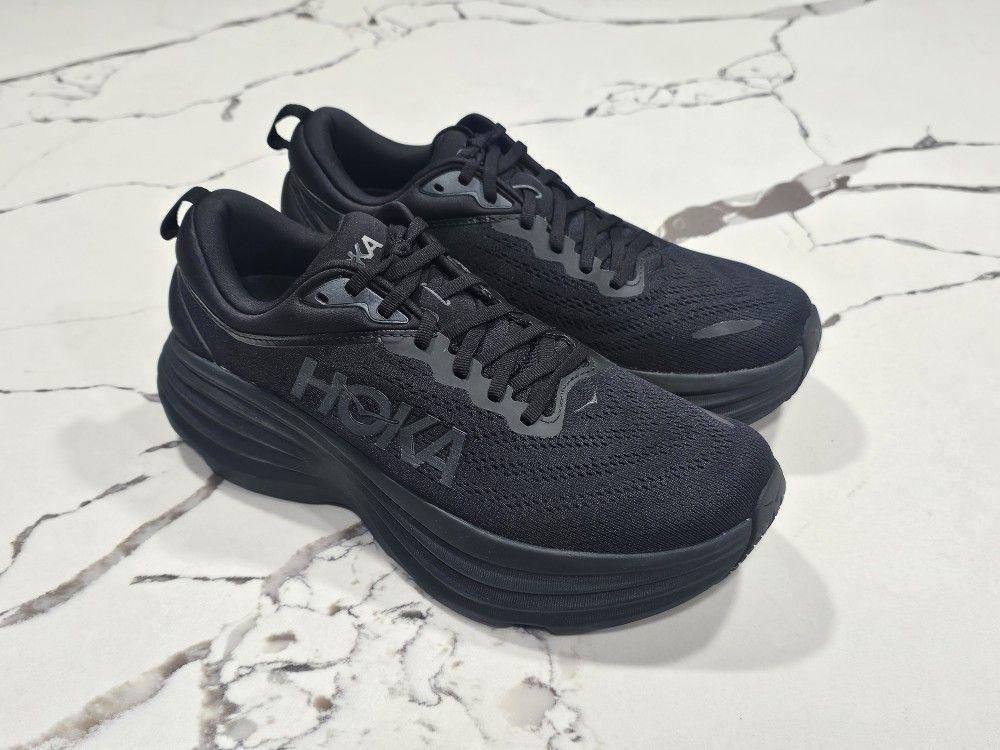 Hoka One Bondi 8 Triple Black Size 9.5 Men's Running Trail Shoes