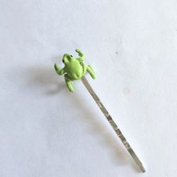 UNIQUE DESIGNER ORIGINAL CLIMBING FROG CHILDRENS SILVER HAIR CLIP IN ACCESSORY