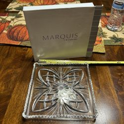NEW Waterford Marquis Newberry Lead Crystal 7.5" Square Tray Dish Made Germany