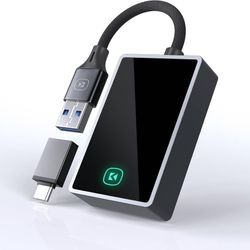 new Wireless CarPlay Adapter for Apple CarPlay, Convert Wired to Wireless CarPlay Adapter for iPhone, Plug & Play 2-in-1 Apple Car Play Support OTA, C