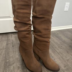 Brown Suede Leather Boots