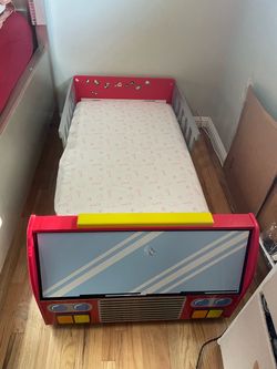 Fire Truck Toddler Bed with Mattress