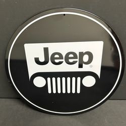 JEEP BLACK ROUND 17" SIGN