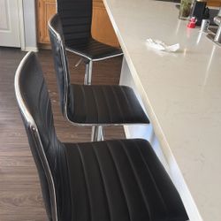 3 Leather Bar Chairs