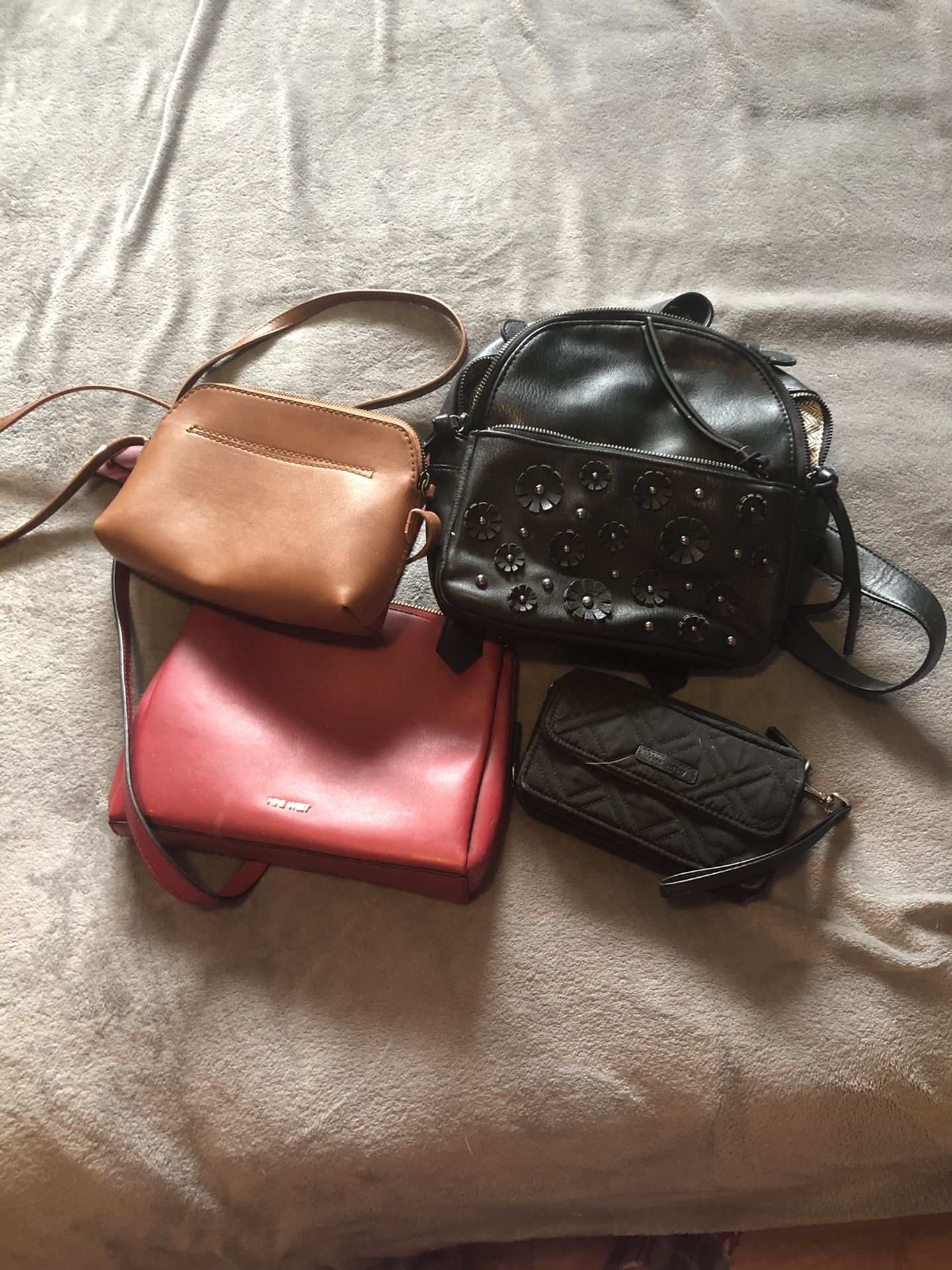 Various cross body and backpack purse
