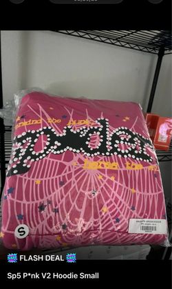 Sp5der pink v2 Hoodie Size Small