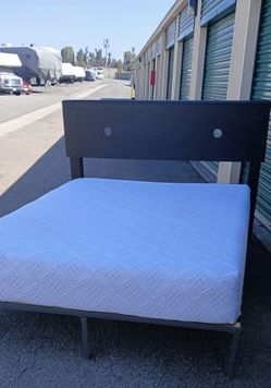 QUEEN BED FRAME WITH MEMORY FOAM MATTRESS