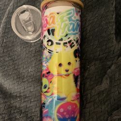 Lisa Frank Glass Tumbler