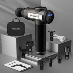 Massage Gun, Deep Tissue Percussion Massager for Pain Relief, Silence Handheld Relaxation Portable Electric Muscle Massager (Gray) NEW NEVER OPEN.
