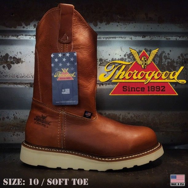 New THOROGOOD American Heritage 11" Soft Toe Wedge Wellington Work Boots Botas Size: 10