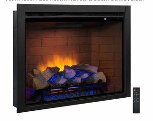 Electric Fireplace Insert w/Top Light, 12×12×12 Flame Color Option with Fire Crackling Sound, 39″W×27″H, 750W/1500W Eco Heater, Remote & Button Contro