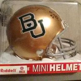 Baylor bear Terrance Williams signed mini football hemet