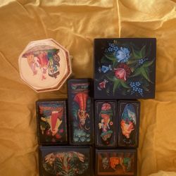 Wooden Handmade And Hand painted Jewelry Containers