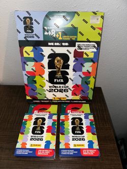 Panini FIFA World Cup sticker album exclusive 8 packs limited trading card + 2 hangers