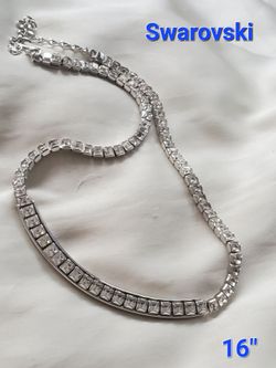 Swarovski Crystal Tennis Necklace - 16"