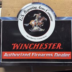 Winchester Authorized Firearms Dealer Metal Sign – Vintage Style Collectible