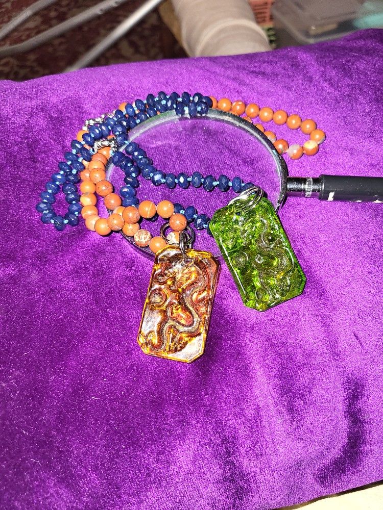 Funky Glass Charm Necklaces
