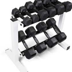 CAP Barbell 150 lb Dumbbell Set with 2-Tier Rack