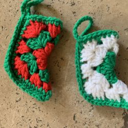 Crismas Ornaments Assortment And 2 Christmas Stockings