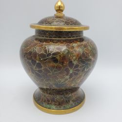 Cloisonne Multi-tone Brown Jar