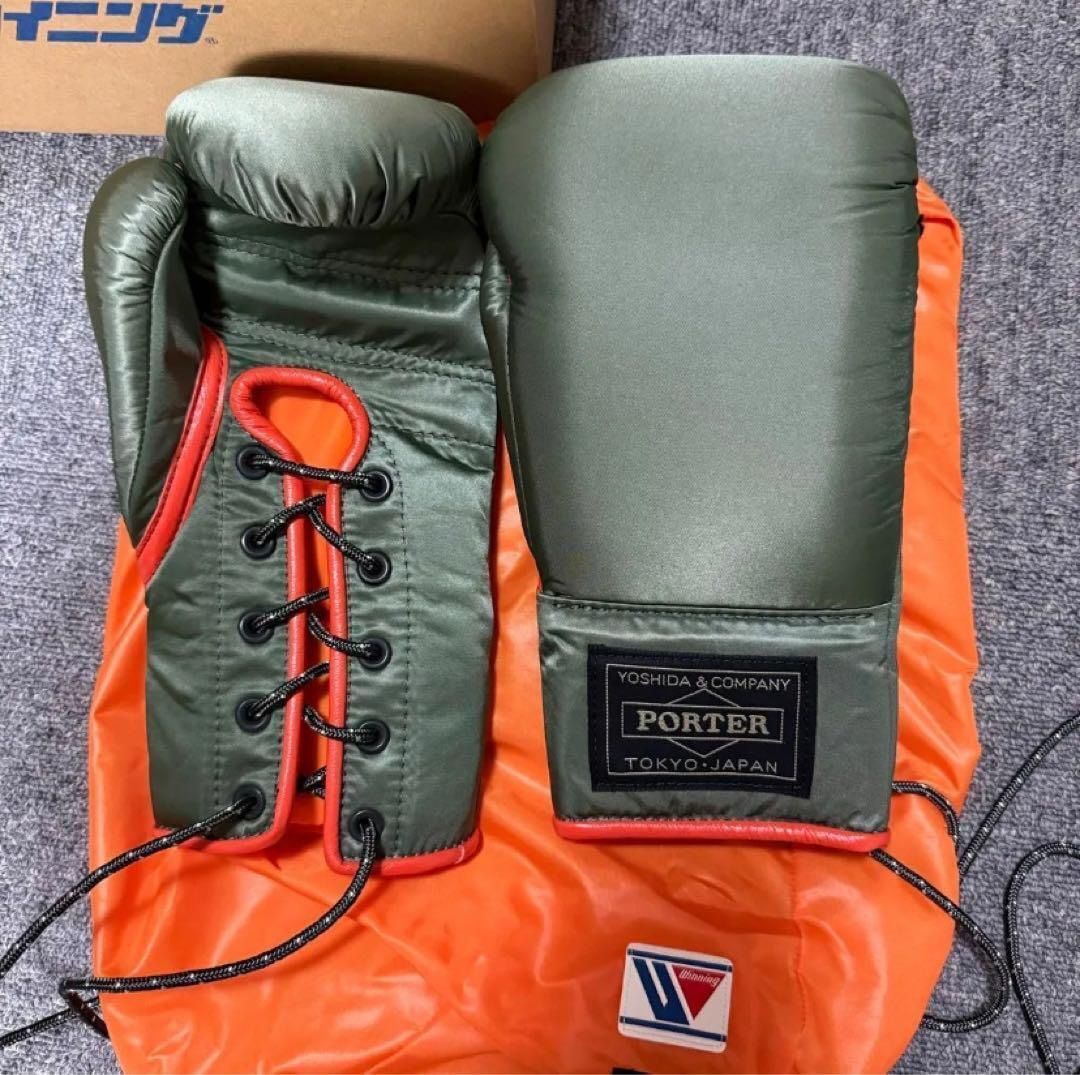 Winning x PORTER Boxing Gloves FP 700A 8oz Olive green orange