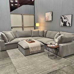 Sereen 6-Piece Fabric Modular Sectional – Taupe