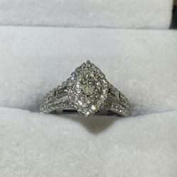Diamond 10k White Gold Engagement Ring