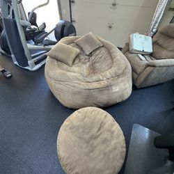 Giant Microfiber Bean Bag Chair Loveseat For Two