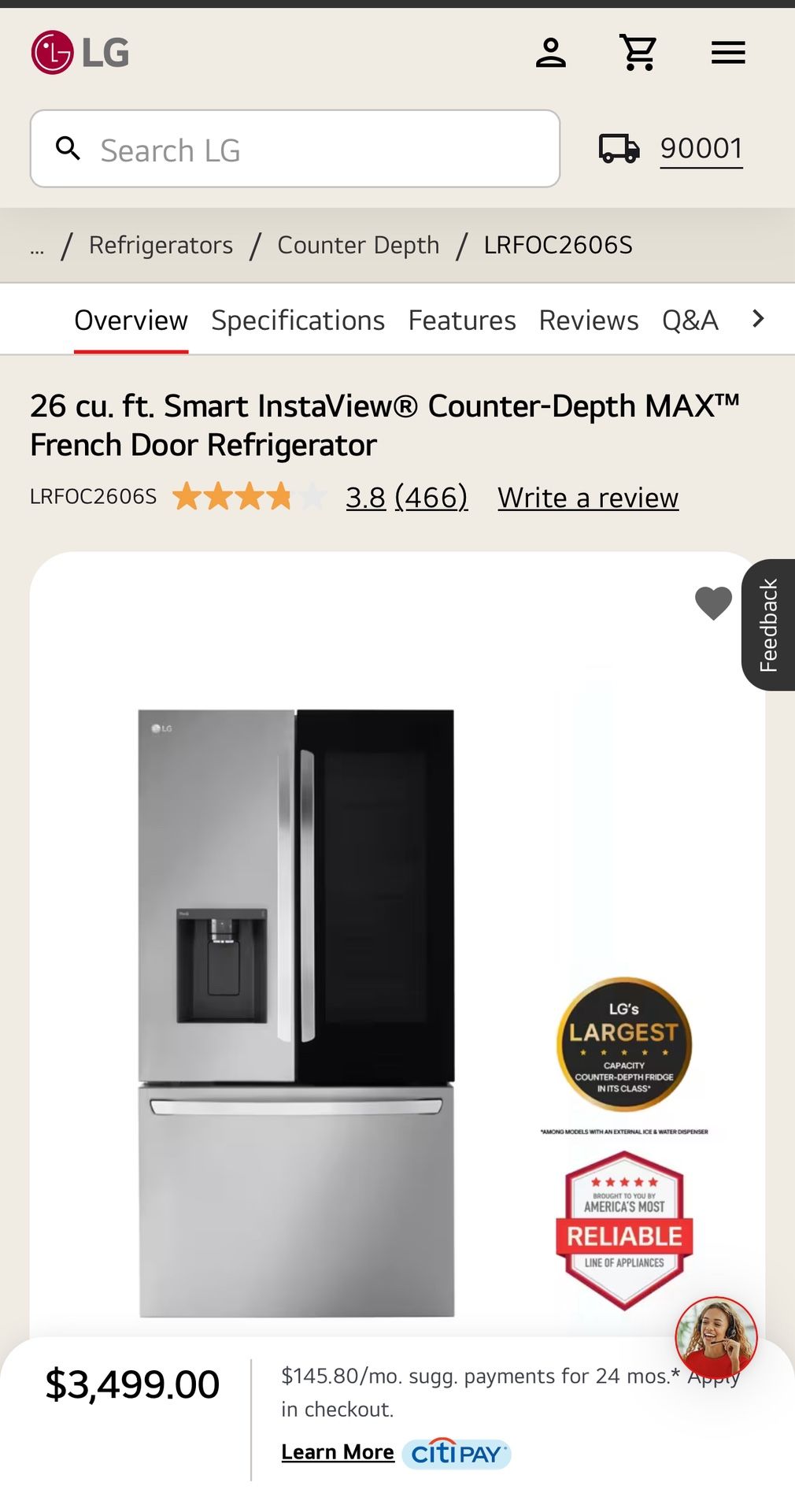 Brand New LG Refrigerator