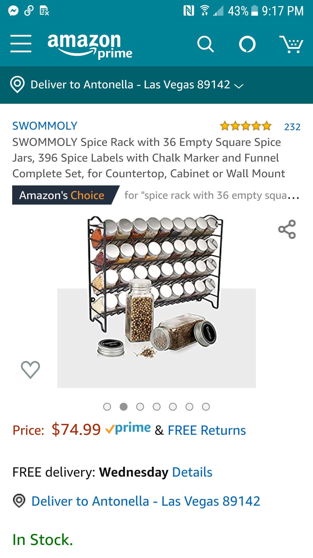 Spice Rack with 36 Empty Square Spice Jars, 396 Spice Labels for Countertop, Cabinet or Wall Mount