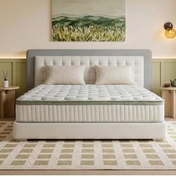 King Size Mattress, 14 Inch Hybrid King Mattress in a Box, Medium Firm Memory