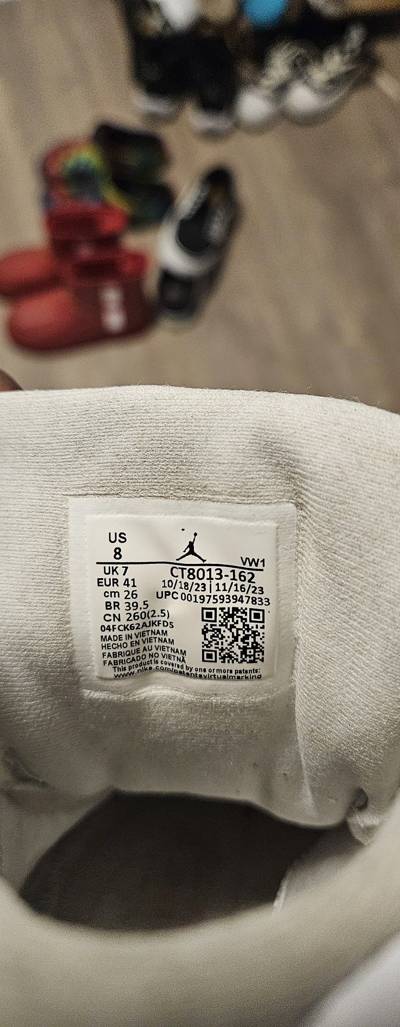 Jordan 12 Taxi Flip Size 8