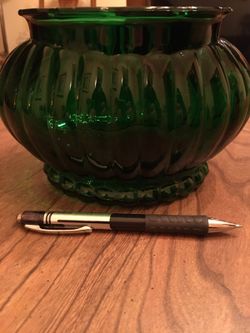 Green glass vase
