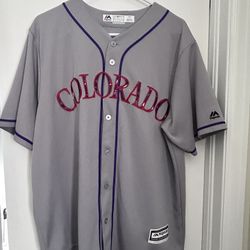 Colorado Rockies Majestic Cool Base USA Theme Jersey Size Large Made In USA