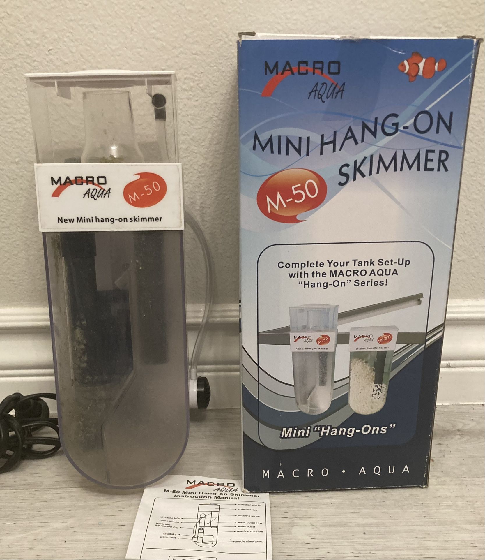 Macro Aqua M-50 Mini Hang-on External Aquarium Protein Skimmer, 60 Gallon!!