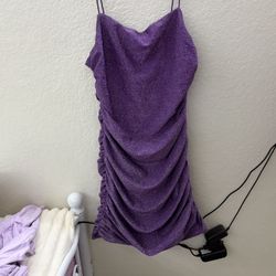 purple glitter dress