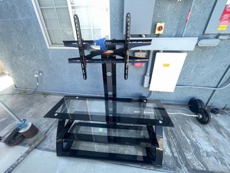 Black Glass TV Stand with Mount