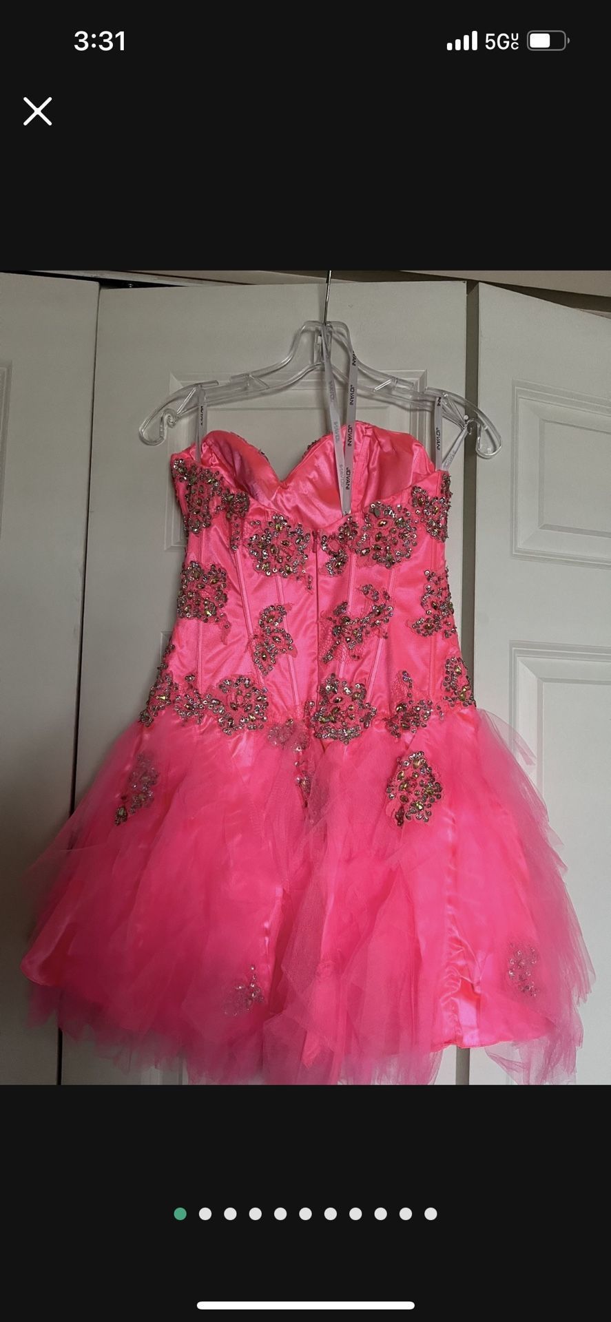 It’s A Beautiful Evening Short Dress Can Be Worn For Any Occasion like prom wedding color is hot pink The Size Is Six Never been worn Made By Jovani