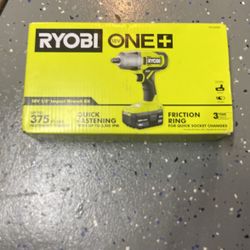 Ryobi PCL265K1 ONE+ 18V Cordless 1/2 in. Impact Wrench Kit with 4.0 Ah Battery and Charger