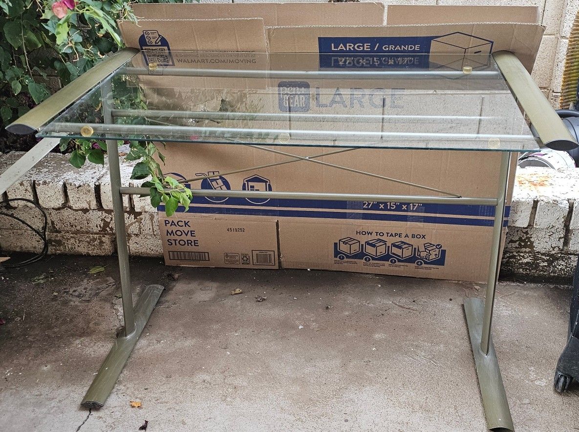 Glass Top desk $30