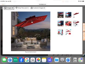 12 ft. x 9 ft. Cantilever Patio Umbrella with Solar Lights and Cross