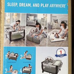 Graco Pack n Play Anywhere Dreamer Playard Blue Marlo, Unisex