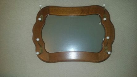 Antique Oak Mirror with Hat Rack REDUCED!