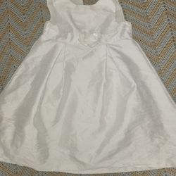 Size 5T White Dress With White Flower