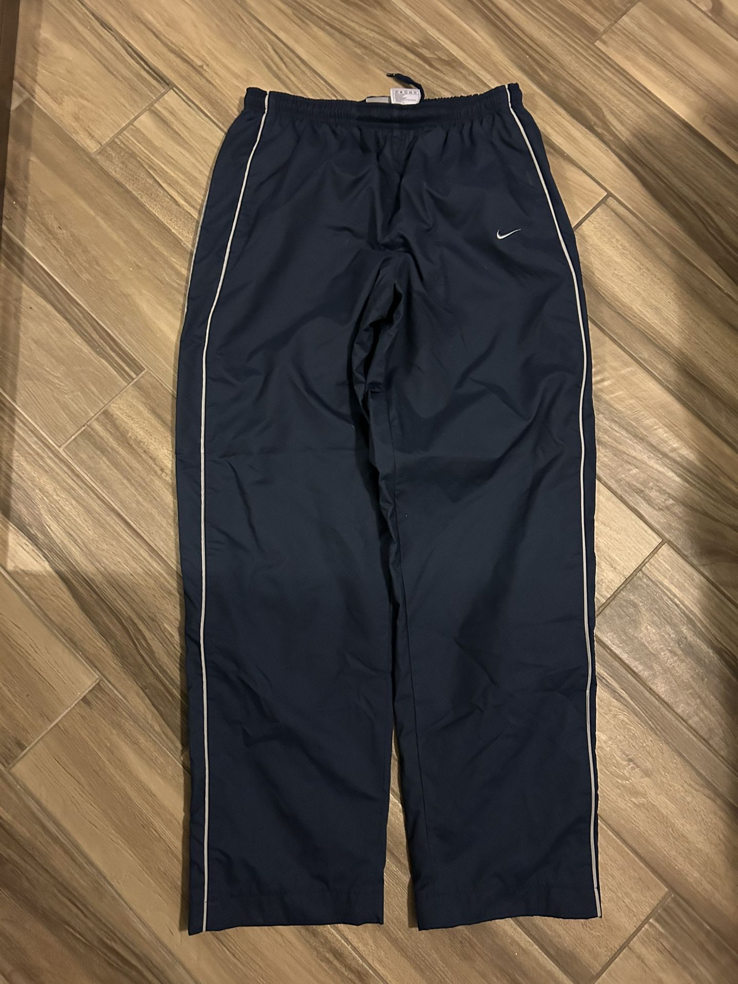 VTG Y2K 2000’S NIKE NAVY BLUE MESH WINDBREAKER TRACK PANTS SIZE MEDIUM