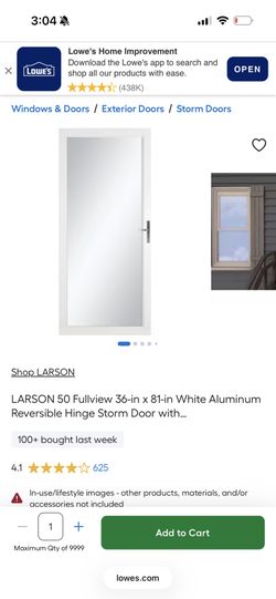 36x30 Full View Storm Door